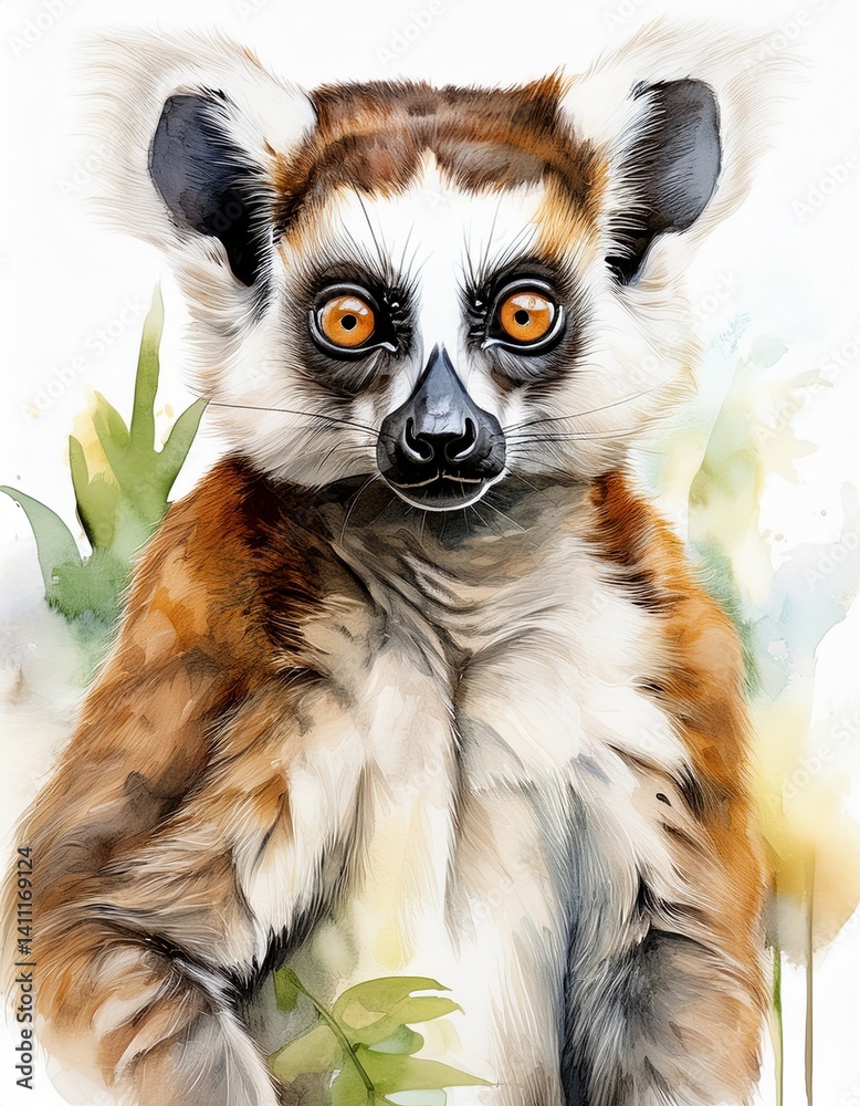 Obraz premium Aquarell Lemur