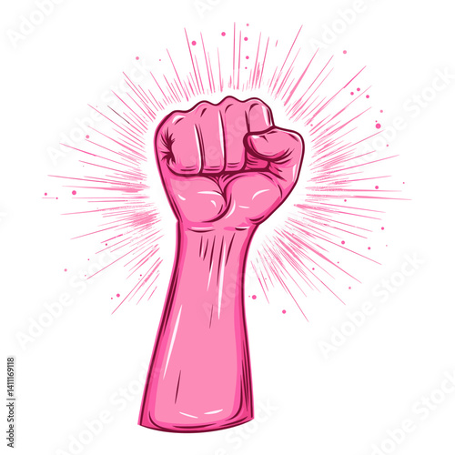 Feminist Female Empowerment Symbol fist illustration empowerment vector