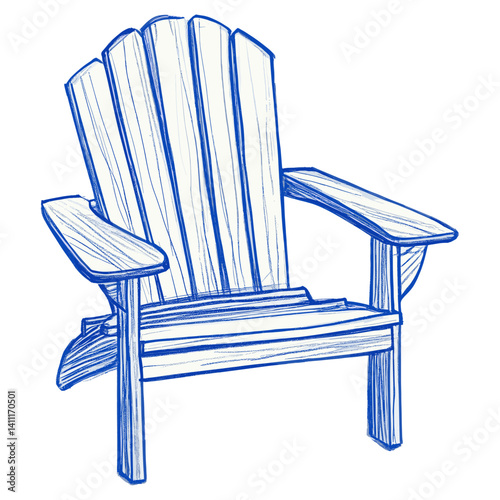 Outline of a Adirondack chair adirondack furniture drawing vector