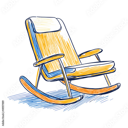 Outline of a Rocking chair Bean bag furniture rocking rocking chair vector