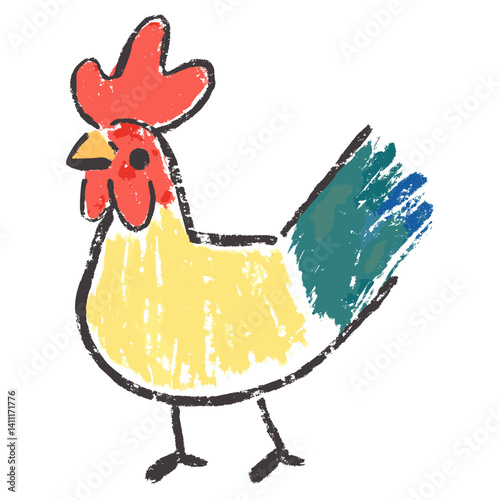 Chicken illustration children's rooster vector