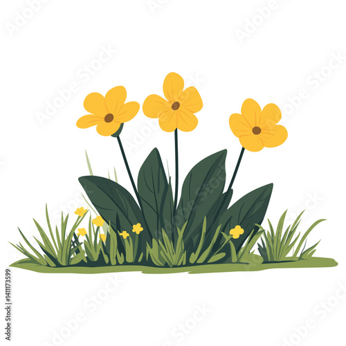 A bush and flower flowers art illustration vector