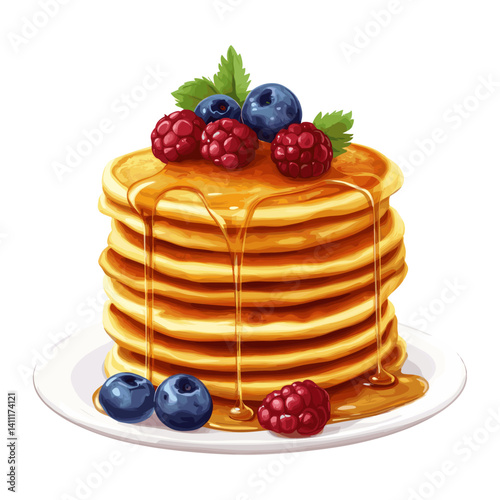 Background white illustration Pancake pancakes vector