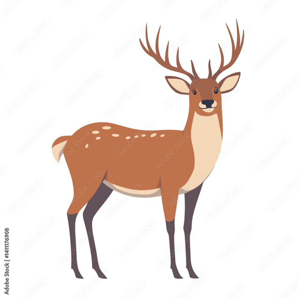 Fototapeta premium Illustration of Red Deer deer wildlife animal vector