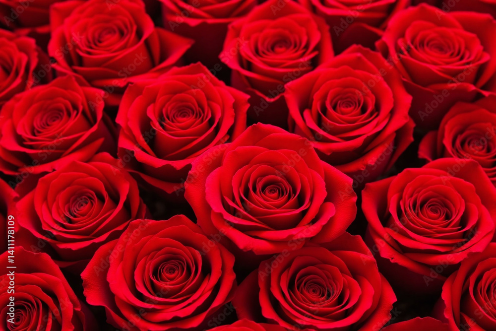 Fototapeta premium bunch of red roses are arranged in a circle