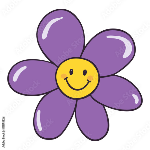 Cute violet flower petal illustration purple petals vector