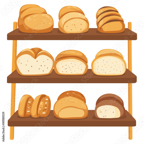Multiple bread racks illustration shelf chandelier  vector