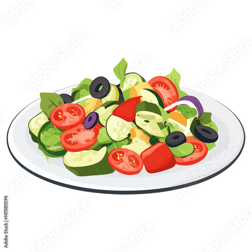 Vegetable salad vegetable illustration transparent  vector