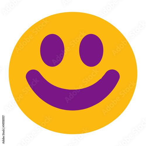 Yellow smiley face graphic purple design vector