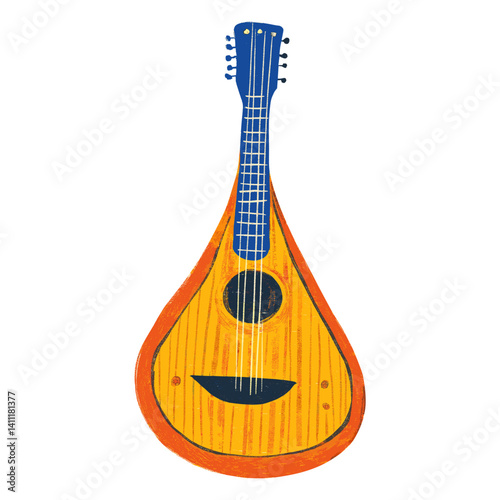 Guitar illustration mandolin style vector
