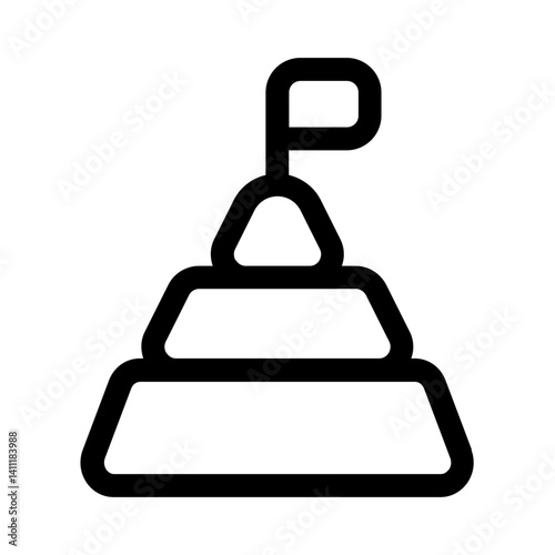 chateau 3 level icon with line style, perfect for user interface projects