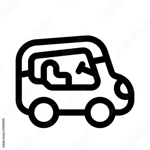tuk tuk icon with line style, perfect for user interface projects