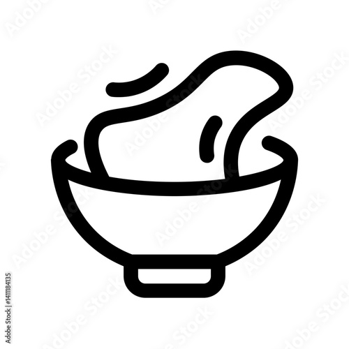 water in a bowl icon with line style, perfect for user interface projects