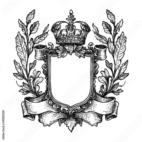 Iberian coat of arms Frame emblem style black vector