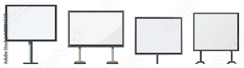 billboard mockup set, isolated on white background.