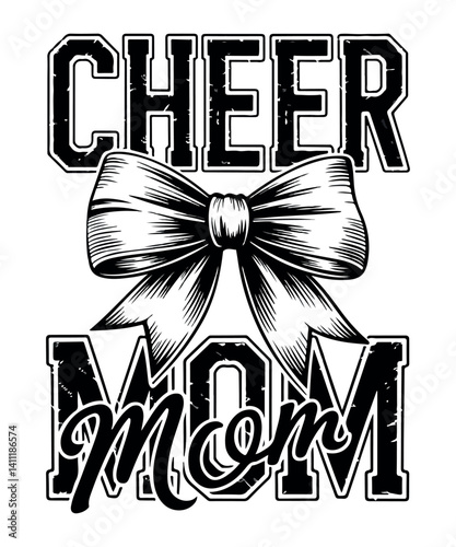 "Cheer Mom Pom-Pom Graphic Design"