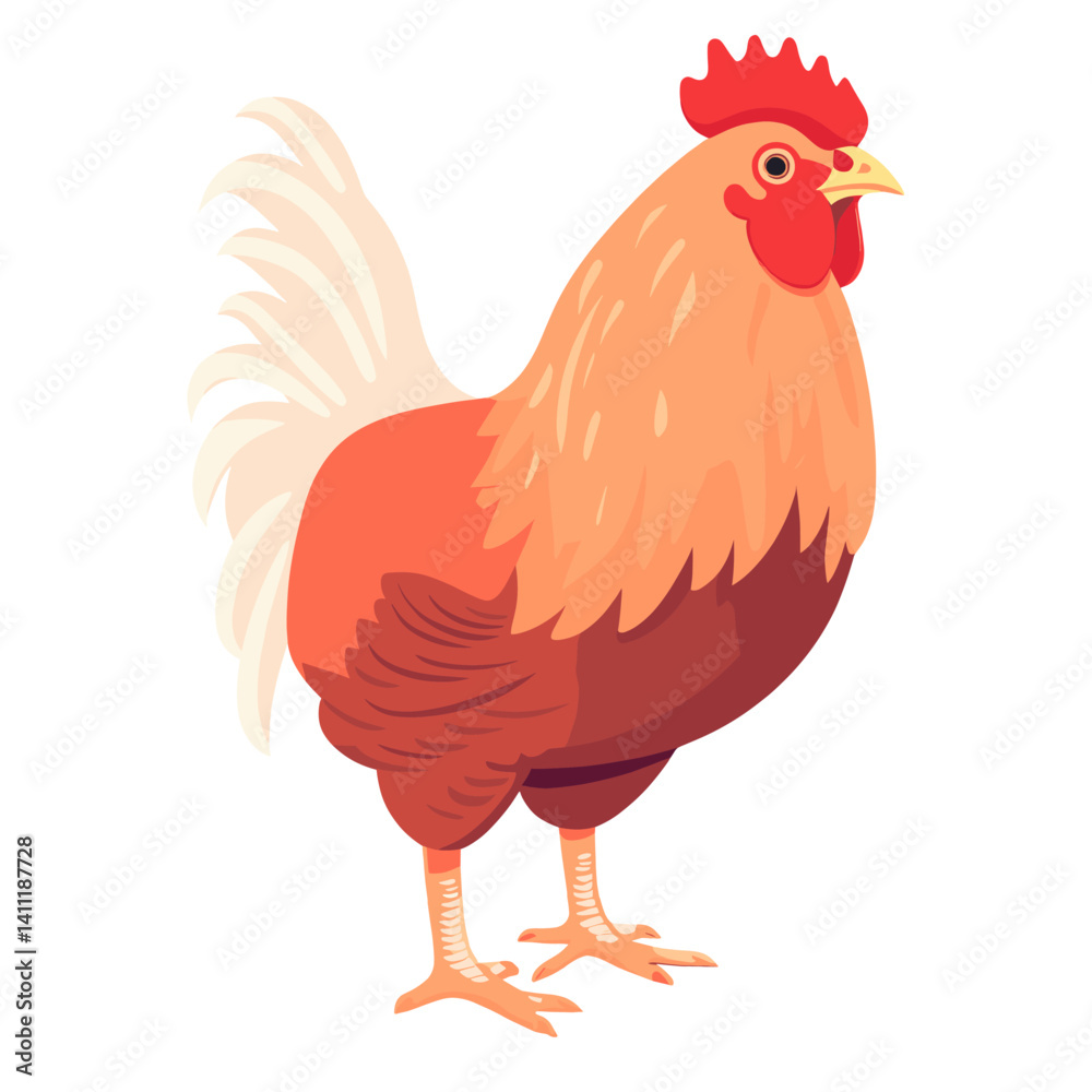 Fototapeta premium Chicken illustration poultry rooster vector