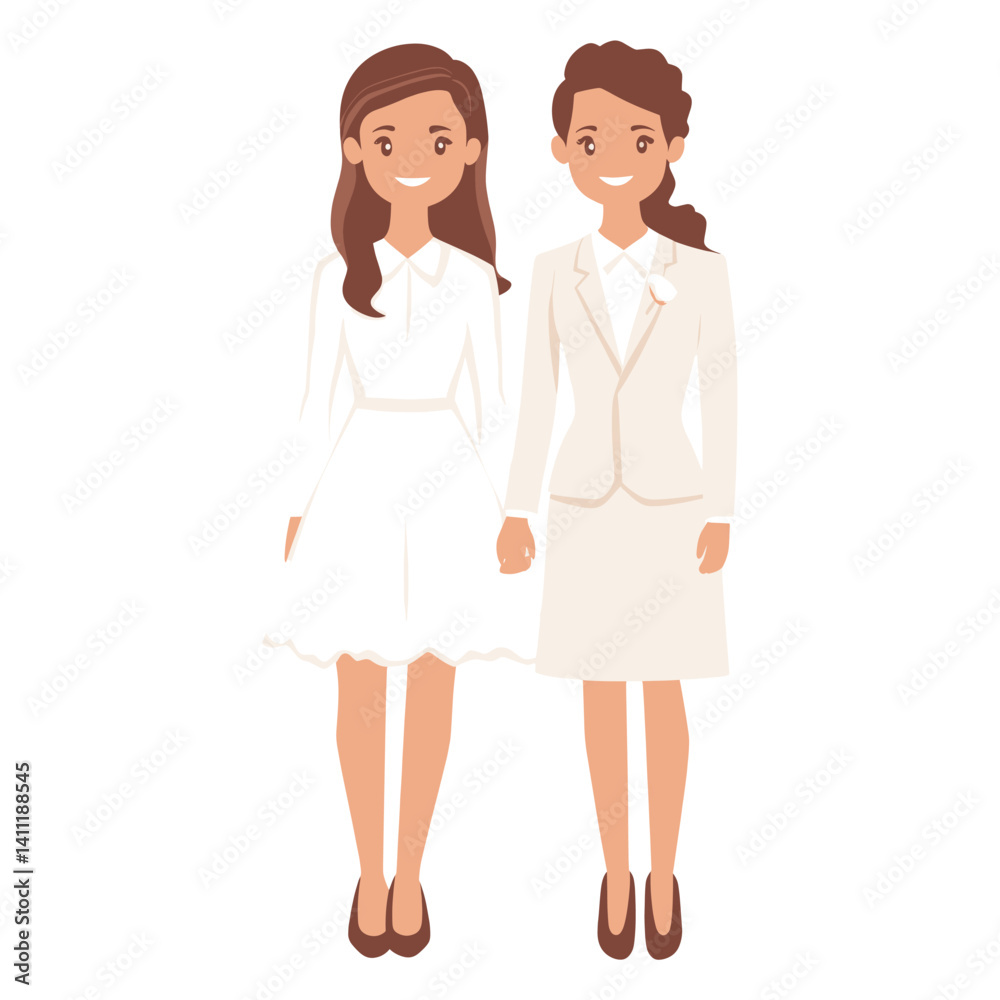 LGBT bride illustration wedding dresses vector LGBT bride illustration wedding dresses vector