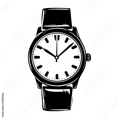 Simple watch cake linear illustration wristwatch design vector