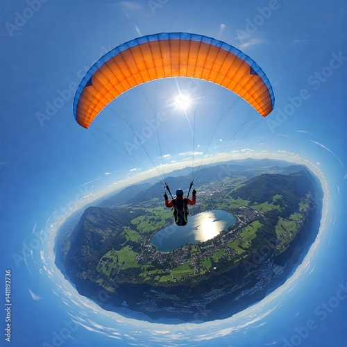 paragliding in the sky