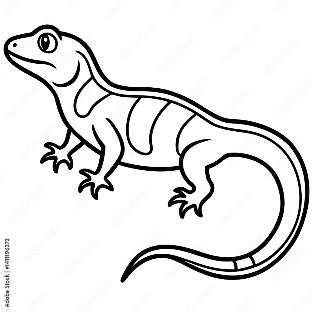 Fototapeta premium lizard on white background