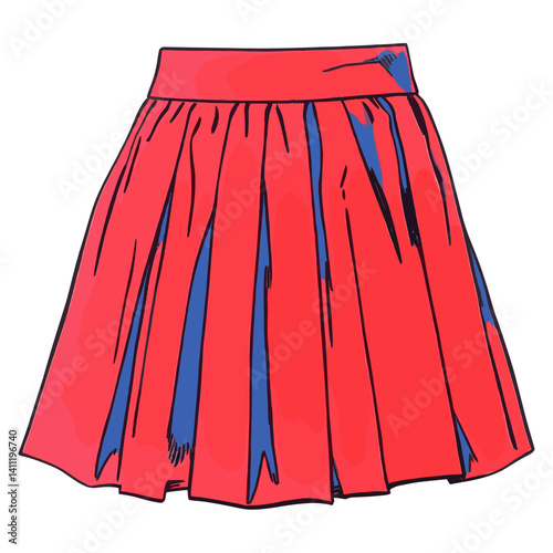 Red short Skirt skirt illustration clothing vector