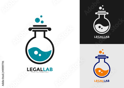 Legal lab logo vector  template. Suitable for medical, health, pharmacy, law, laboratory and technology logo