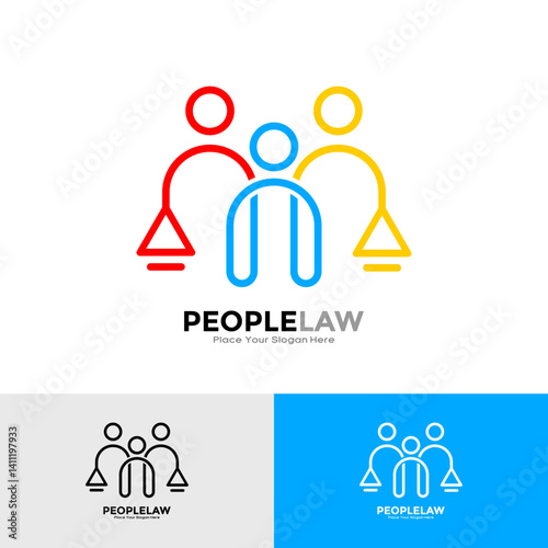 People law logo vector template. Suitable for business, people, law firm, attorney 