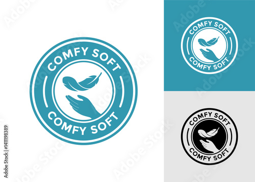 Comfy soft logo vector template. Suitable for business, cosmetic, material, product label
