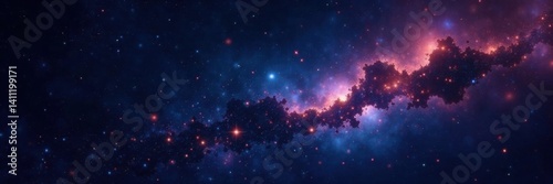 Twinkling stars against the inky blackness of space, infinite, mysterious