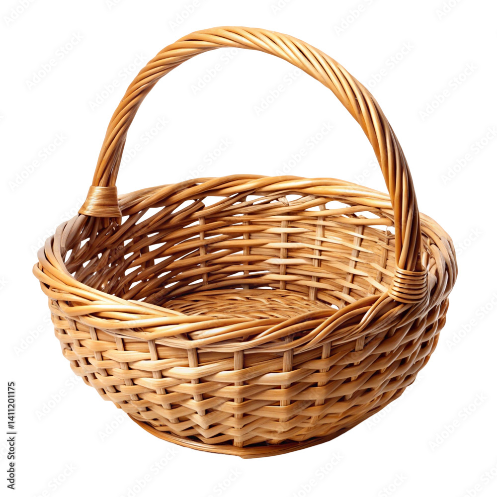 Fototapeta premium wicker basket isolated on white