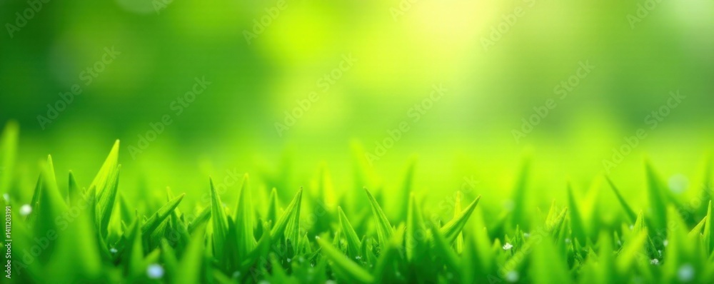 Softly swaying blades of green grass in a gentle spring breeze , nature, fresh spring green grass Softly swaying blades of green grass in a gentle spring breeze , nature, fresh spring green grass