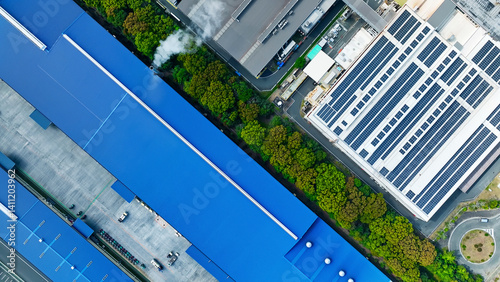 Obraz na płótnie 工業地帯の風景 真俯瞰空撮