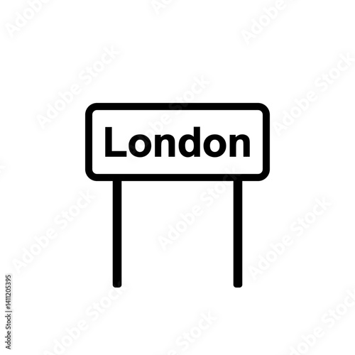 Road sign London on white background. Vector illustration.