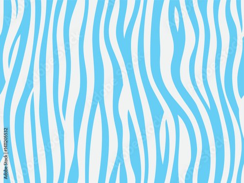 Animal skin, tiger stripes, abstract pattern, linear background, zebra print, fabric. Amazing hand drawn vector illustration. Poster, banner. blue white repeat seamless
