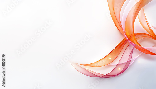 Minimalist abstract artwork featuring soft, flowing ribbons