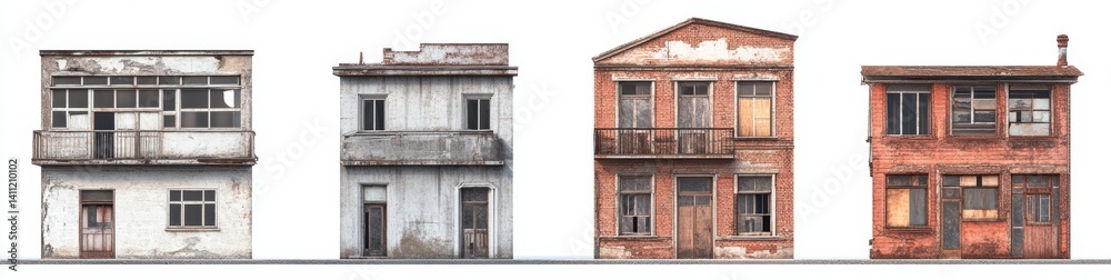 Fototapeta premium Deteriorated Row Houses