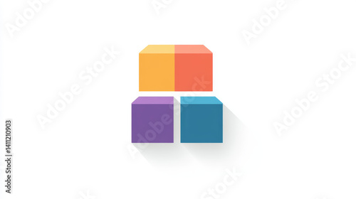 Minimalist vector icon illustrating departmental or sectoral organizational management on a clean white background