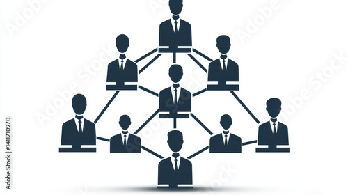 Minimalist vector icon illustrating departmental or sectoral organizational management on a clean white background