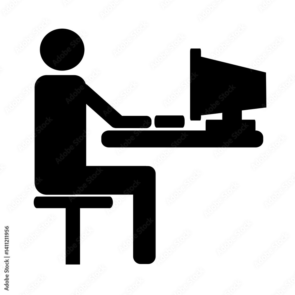 silhouette of a man working on computer silhouette of a man working on computer