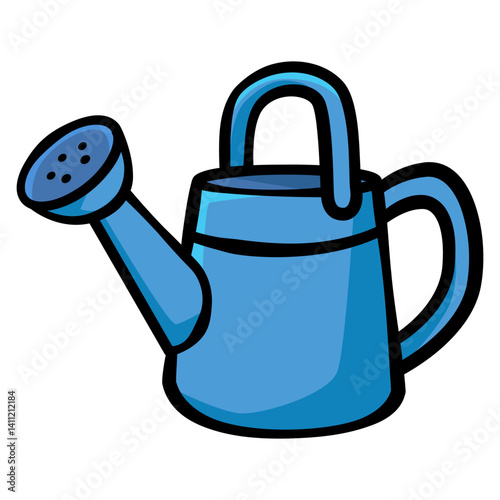 Handdrawn doodle of classic watering can perfect for garden care projects