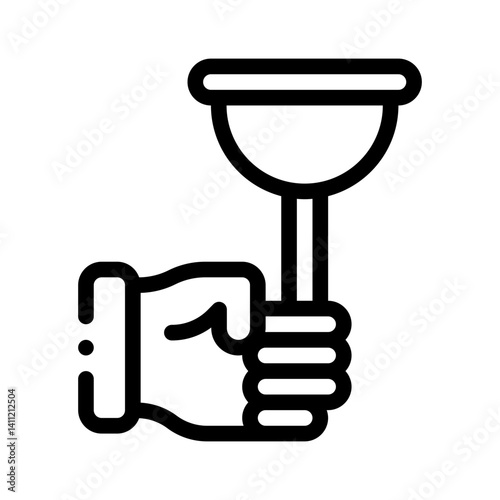 plunger line icon