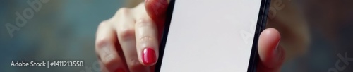 Elegant female figure pointing accusatory finger at a blank mobile phone screen, isolated scene, technology warning photo