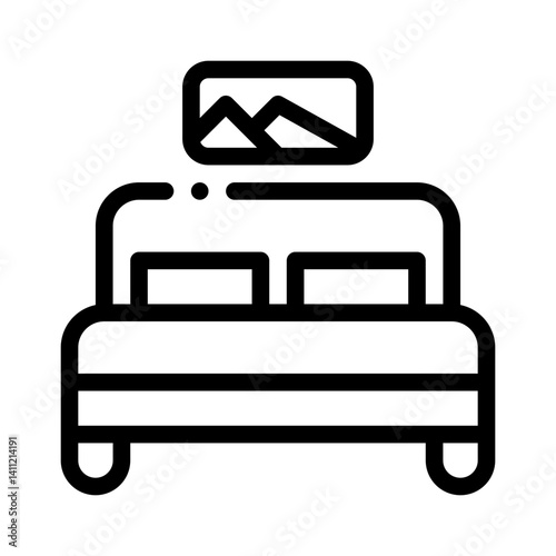 bedroom line icon