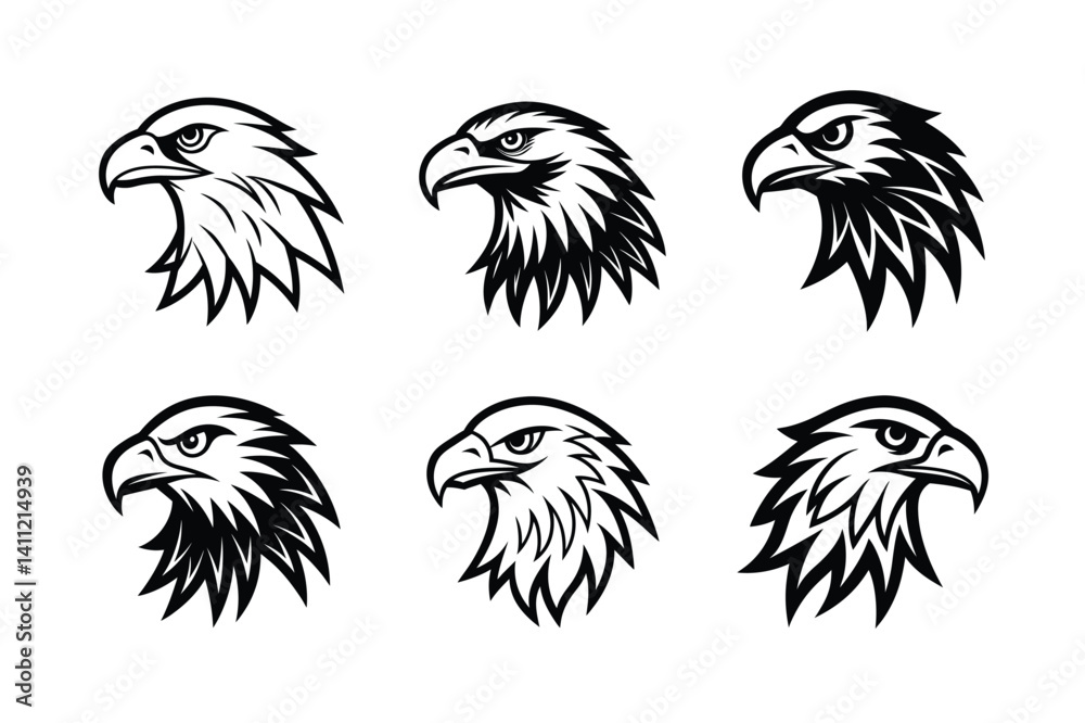 Fototapeta premium Eagle Logo Icon Set Vector Illustration