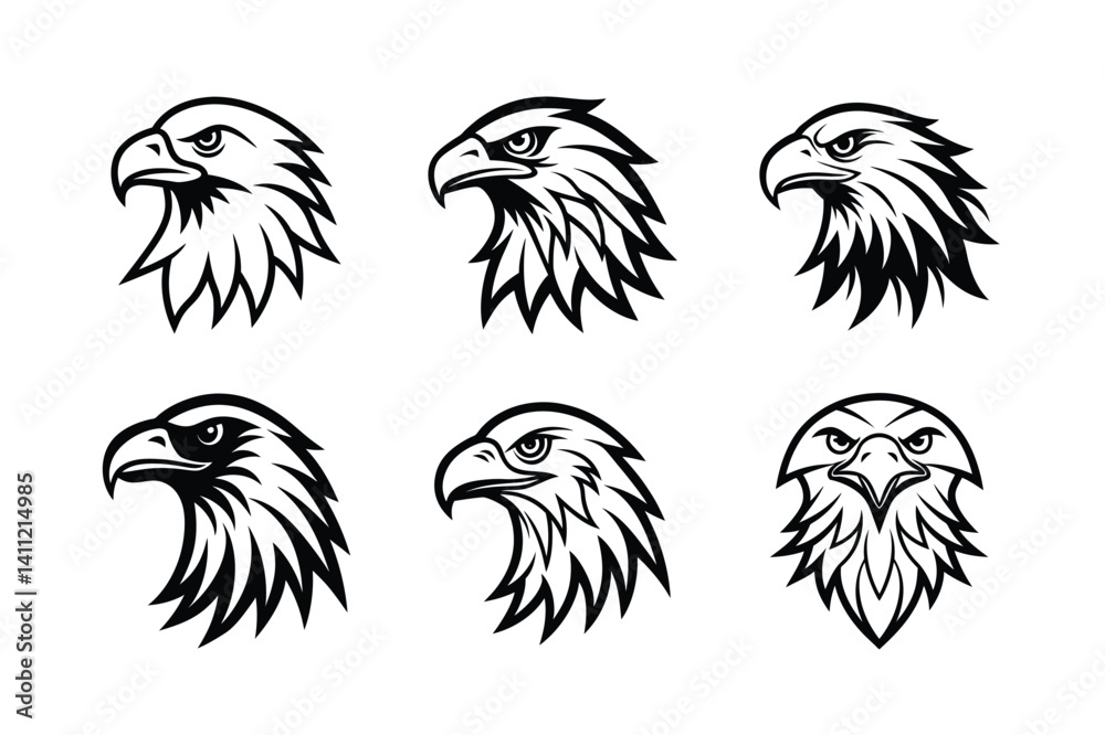 Obraz premium Eagle Logo Icon Set Vector Illustration for Branding Design