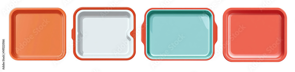 lunch box set, colorful, isolated on black lunch box set, colorful, isolated on black