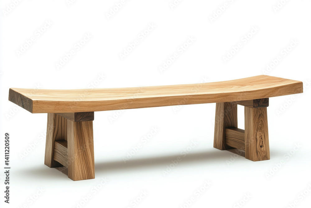 Wooden bench with long seat in lush garden setting, dappled sunlight filtering through leaves creating a serene and inviting spot for rest and contemplation. Wooden bench with long seat in lush garden setting, dappled sunlight filtering through leaves creating a serene and inviting spot for rest and contemplation.