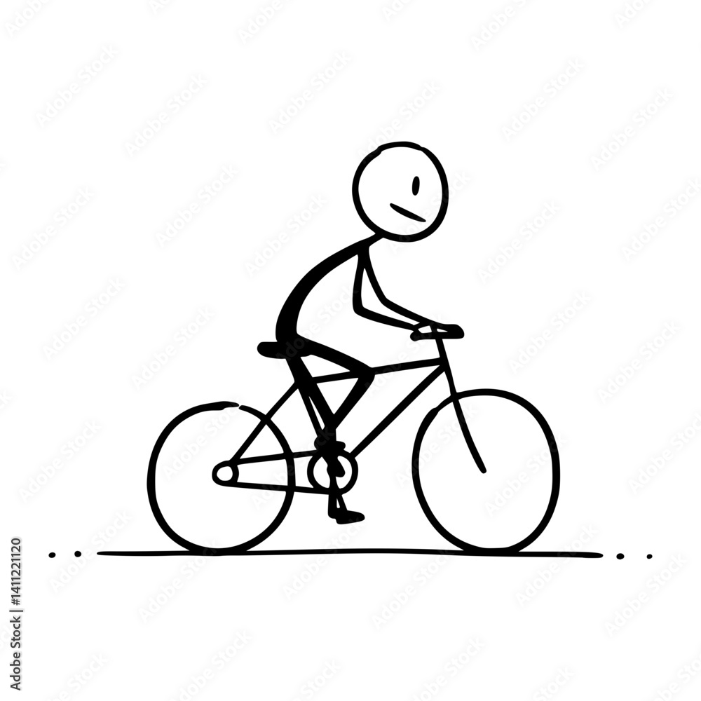 Obraz premium Sticky man cycling