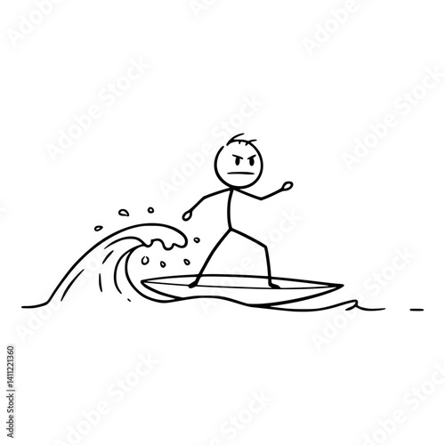 Sticky man surfing
